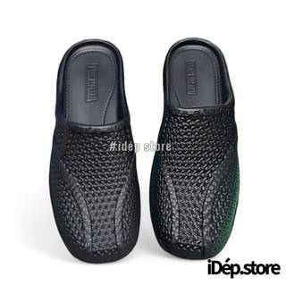Dép sục lười bít mũi Nam tổ ong đi mưa, đi làm công sở (Tăng 1 Size) iDEP nhựa siêu nhẹ đúc nguyên khối chống thấm nước