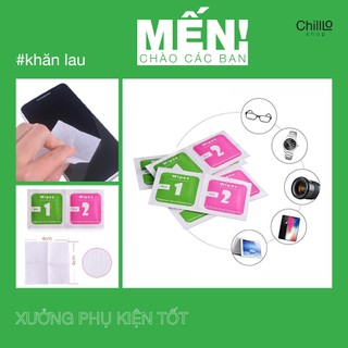 Bộ Giấy Khăn Lau Vệ Sinh 2 Miếng Ướt Khô CHÍNH HÃNG WIPES - Vệ Sinh Màn Hình Điện Thoại, Laptop, Cường Lực, Kính