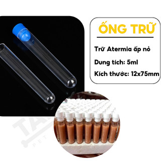 Ống Trữ Atermia 5ml Mica - Ống Đựng Artemia Nhựa Cứng Trong đựng thức ăn cho cá cảnh