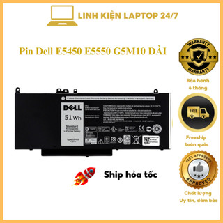 Pin laptop dell latitude e5450 e5550, g5m10 dài 51wh – 4 cell