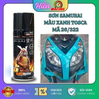Sơn Xịt Samurai chuyên dùng cho xe máy Màu Xanh Nitron Xanh Tosca mã 26/322 chống cháy chống rạn nứt