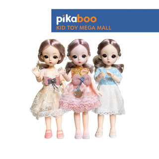 Búp bê cho bé gái cao cấp Pikaboo kèm phụ kiện, mắt 3D, khuôn mặt xinh xắn, chất liệu an toàn