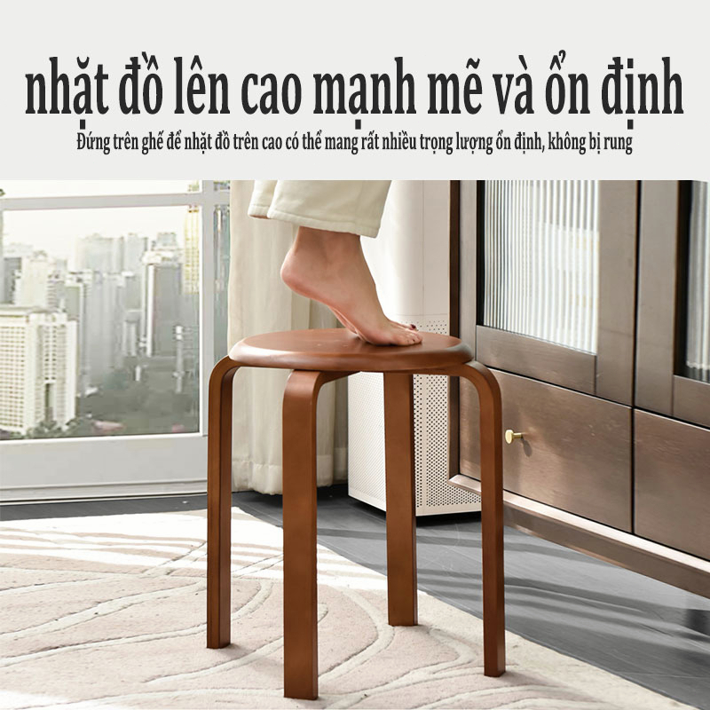 ALOVE Ghế Đôn Gỗ Tự Nhiên Ghép Chân Uốn Cong  Ghế Đôn Gỗ Decor Phòng Ghế Đôn Gỗ | BigBuy360 - bigbuy360.vn