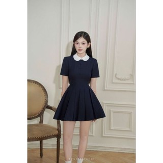 Kami Dress - Váy cổ sen xếp ly Bynoir Studio
