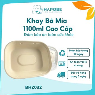 [50 Cái] Hộp Bã Mía 1100ml – Tiện Lợi, Thân Thiện, An Toàn ♻️