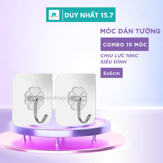 Combo 10 móc treo đồ dán tường chịu lực 10kg