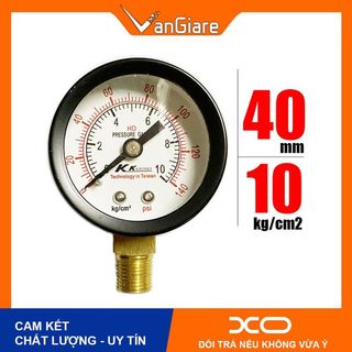 Đồng hồ đo áp suất KK gauge mặt 40mm, 10kg