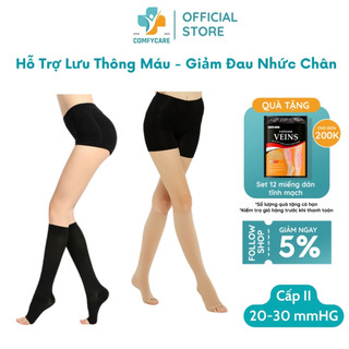 Tất Suy Giãn Tĩnh Mạch Ống Chân Loại Hở Ngón Cấp 2 - COMFYCARE - Tạo Áp Lực Hỗ Trợ Lưu Thông Máu
