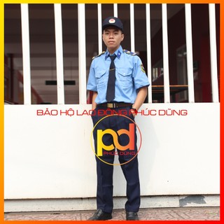 Bộ quần áo đồng phục bảo vệ xanh biển ngắn tay đẹp chuyên nghiệp - [Không phụ kiện] - giá rẻ loại cotton thấm hút mồ hôi