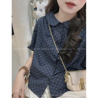 Sơ Mi Chấm Bi Cổ Sen