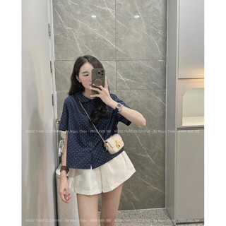 Sơ Mi Chấm Bi Cổ Sen