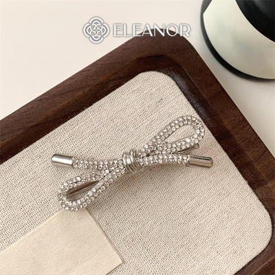 Kẹp tóc nữ Eleanor Accessories đính đá phụ kiện tóc kẹp tóc nơ tiểu thư 7814