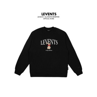 Áo Sweater Levents Ribbon Rabit/ Black Chất Nỉ Chân Cua Unisex Oversized