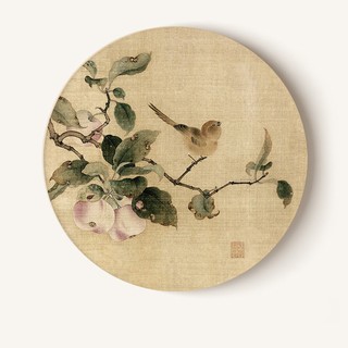   TRÀN VIỀN  Tranh tròn canvas tranh hoa và chim tranh trang trí Phòng Khách Phòng Trà  Phòng Thiền by Printek 