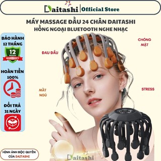 Máy massage đầu siêu cấp 24 chân DAITASHI BZY-008 mát xa đèn hồng ngoại bluetooth giúp giảm đau thư giãn giảm stress 