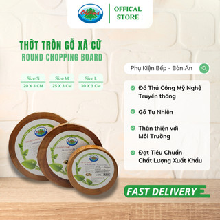 Thớt Tròn Gỗ Xà Cừ Tự Nhiên Ohiama Round Chopping Board | Dụng Cụ Nhà Bếp, Đồ Thủ Công Hàng VNXK