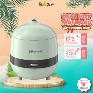 Nồi cơm điện mini 1.2l bear dfb-b12k2, 200w, nấu cơm, cháo, canh, dành cho 1-2 người ăn, bh 18 tháng