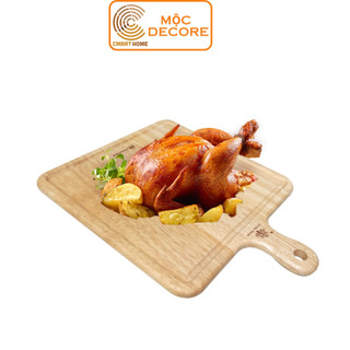 Thớt Gỗ Vuông Đức Thành Có Tay Cầm Và Lỗ Treo, Chất Liệu Gỗ Cao Su Bền Đẹp - Kích Thước 32 x 24,5 x 1,2 cm - MS 05433