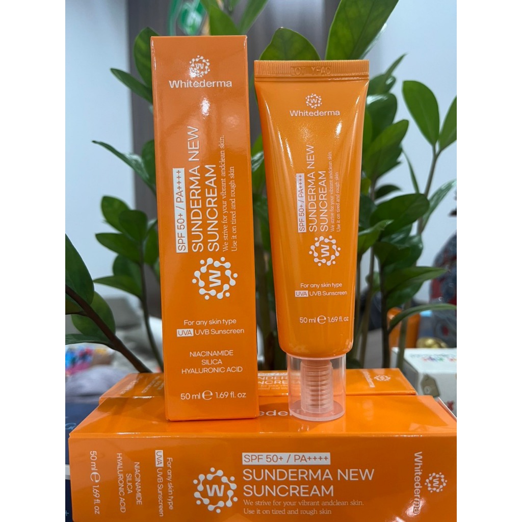 Kem chống nắng kiềm dầu, nâng tone Whitederma Sunderma New Suncream 50ml Hàn Quốc