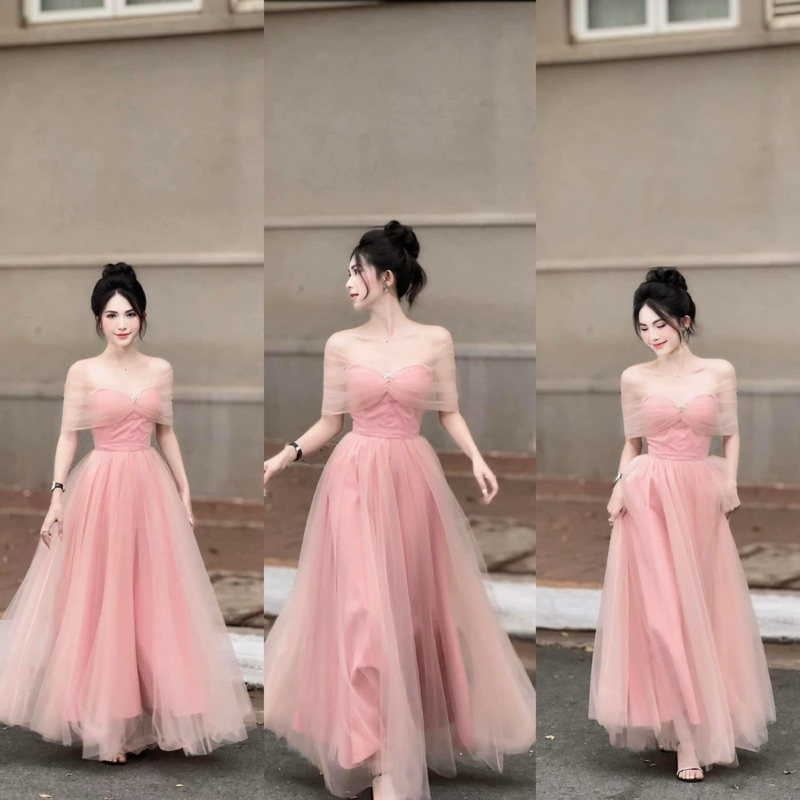 ĐẦM LƯỚI HỒNG CÔNG CHÚA ĐI TIỆC SIÊU XINH