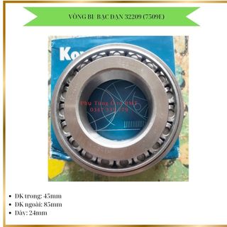 Vòng bi, bạc đạn xe tải, mã số 32209 (7509E). Kích thước 45*85*24, bi côn_Koyo