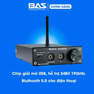 Bộ giải mã âm Thanh DAC Suca Q5 Pro, Bluetooth 5.0, OTP, USB, PC, tặng dây AV cao cấp