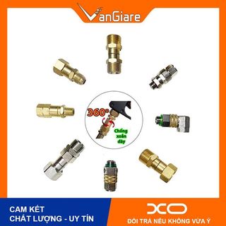 Khớp nối xoay chống xoắn dây vòi xịt rửa xe, xịt phun thuốc, ống nước ren 13mm 14mm 17mm 22mm