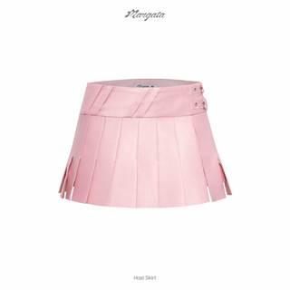 Chân váy hồng cạp trễ xếp ly Mangata
