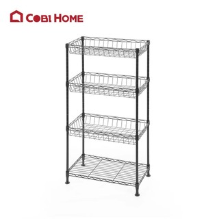 Kệ thép 4 tầng đa năng lắp ráp thông minh, chịu lực cao, chống trầy xước, phủ sơn tĩnh điện 2 màu Đen Trắng - COBI HOME