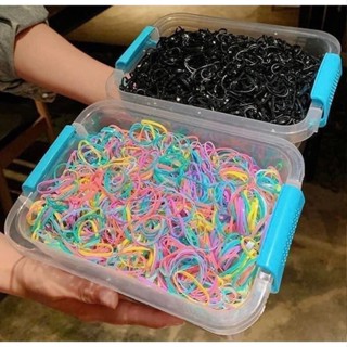 ( Ship Hoả Tốc ) Hộp Chun Buộc Tóc 5000 sợi siêu dai + Hộ nắp gài tiện mang đi du lịch