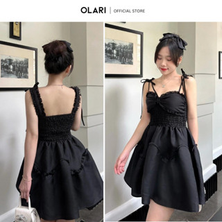 Đầm 2 Dây Nữ Buộc Nơ OLARI Dáng Xoè - OL436 - Donna Dress