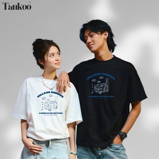 TANKOO áo phông Basic cổ tròn nam nữ in hình đơn giản.