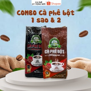  COMBO Cà phê bột 1 sao & 2 sao thơm ngon vị đậm đà  Gói 500g  – Cà phê Hy Vọng Mới 
