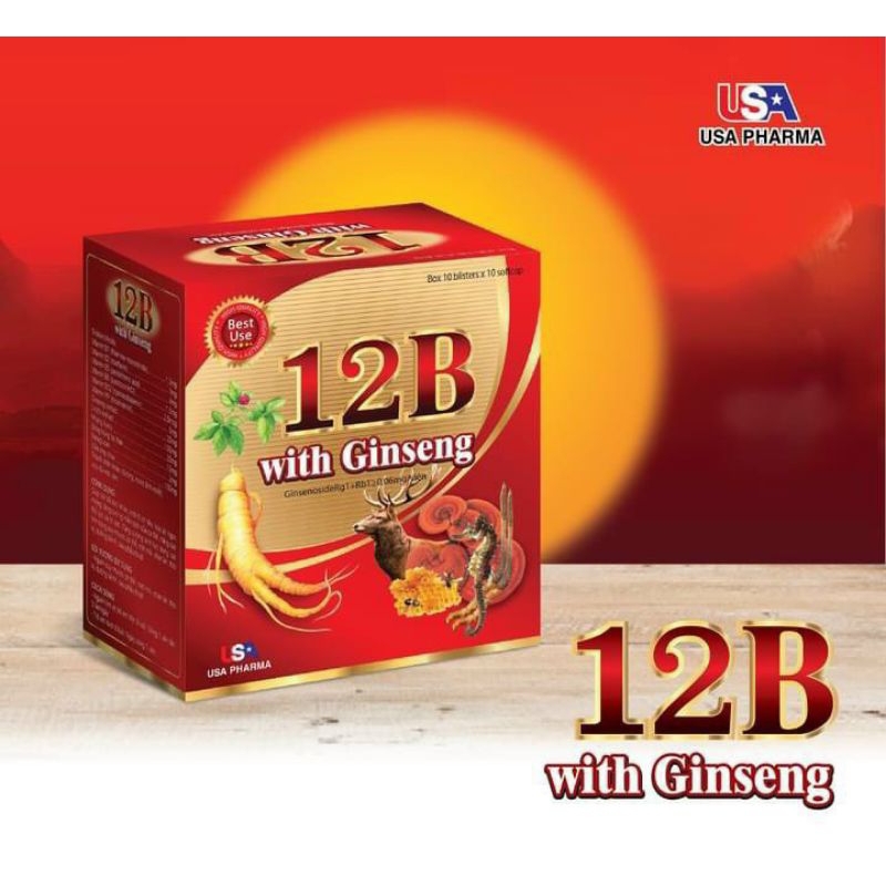 Vitamin tổng hợp 12B WITH GINSENG tăng sức đề kháng, bồi bổ cơ thể- Hộp 100 viên