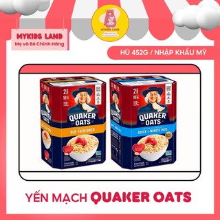 Yến mạch quaker oats mỹ cán vỡ quick 1 minute oats - cán dẹt old fashioned thùng 4,52kg/hũ 452g