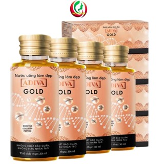 (CHÍNH HÃNG) 04 Hộp Nước Uống Gold Collagen Adiva Mẫu Mới (14 Lọ/ Hộp)