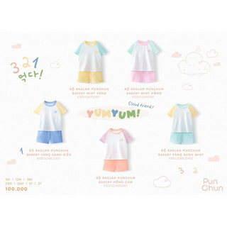 PUNCHUN Bộ Cộc Tay Cotton 2024 Trẻ Em 6 tháng đến 5 tuổi