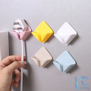 Bộ 2 Móc Treo Phích Cắm Điện Living C, Miếng Dán Tường Treo Phích Cắm Đa Năng