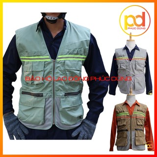Áo gile kĩ sư công trình 8 túi hộp tiện lợi, áo phản quang gile khoác ngoài giá  thoáng mát thời trang, kỹ sư sang trọng