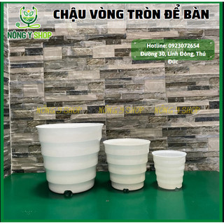 Chậu vòng tròn để bàn, chậu nhựa, chậu trồng cây, chậu để bàn chậu hoa kiểng, chậu sen đá
