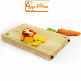 Thớt gỗ chữ nhật dày có lỗ treo, thớt đức thành, chất liệu gỗ cao su bền đẹp - kích thước 34x22x3.3 cm - ms 07471