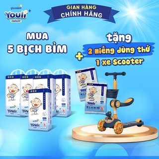 Combo 5 bịch bỉm quần Youli Tý Quậy tinh chất lựu đỏ,đủ size tã dán/quần từ NB đến 3XL