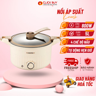 Nồi Áp Suất Đa Năng KAIERSHI Cao Cấp Dung Tích 5L, Tự Động Hẹn Giờ - Công Suất 800W Nấu Nhanh, Tiết Kiệm Thời Gian