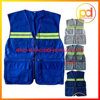 Áo gile kĩ sư công trình 6 túi hộp tiện lợi, áo gile phản quang khoác ngoài Hàn Quốc thoáng mát thấm hút mồ hôi