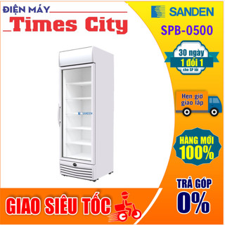 Tủ mát 1 cửa sanden inverter spb-0500 450l nk thái lan, có sấy kính, dàn đồng, không đóng tuyết