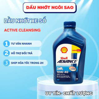 Nhớt xe số 0.8L-1L Shell Advance Synthetic Based AX7 4T 10W40 - nhớt xe máy