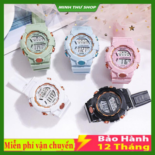Đồng hồ điện tử nam nữ Sport Sp2 dây hoa cúc mặt tròn