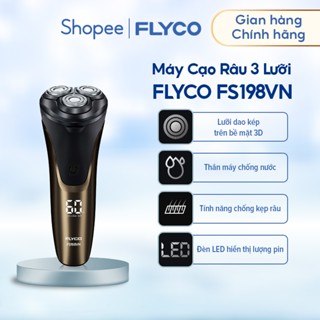Máy Cạo Râu Flyco 3 Lưỡi Kép Thân Máy Kháng Nước Sạc Nhanh 1 Giờ FS198VN Hàng Chính Hãng