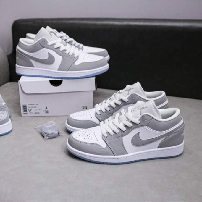 [ Chính Hãng ] Giày Air _JD 1 Low White Wofl Grey , Giày JD1 cổ thấp nam nữ sizw 36_44