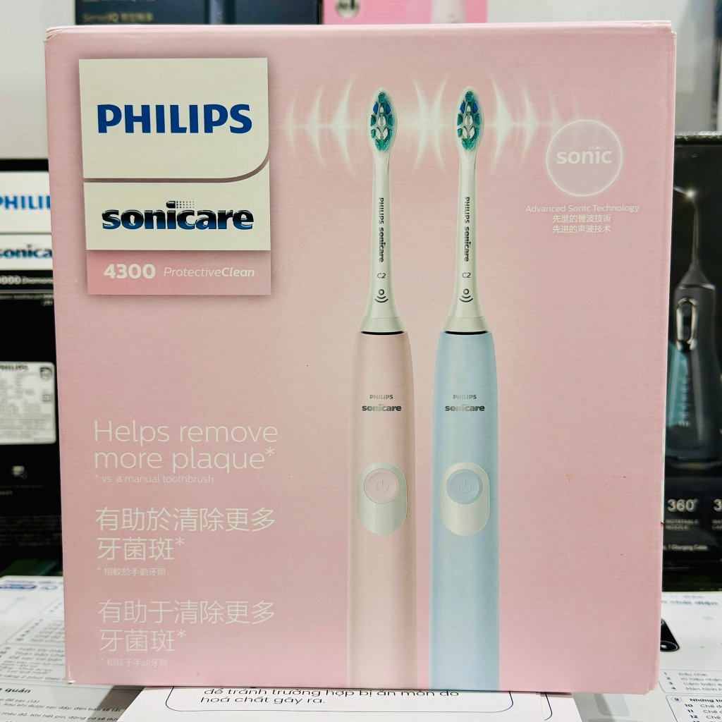 [Bạn mới nhập COSHBM -50% đơn 0Đ] Bàn chải điện Philips Sonicare ProtectiveClean 4300 [Set 2 chiếc]
